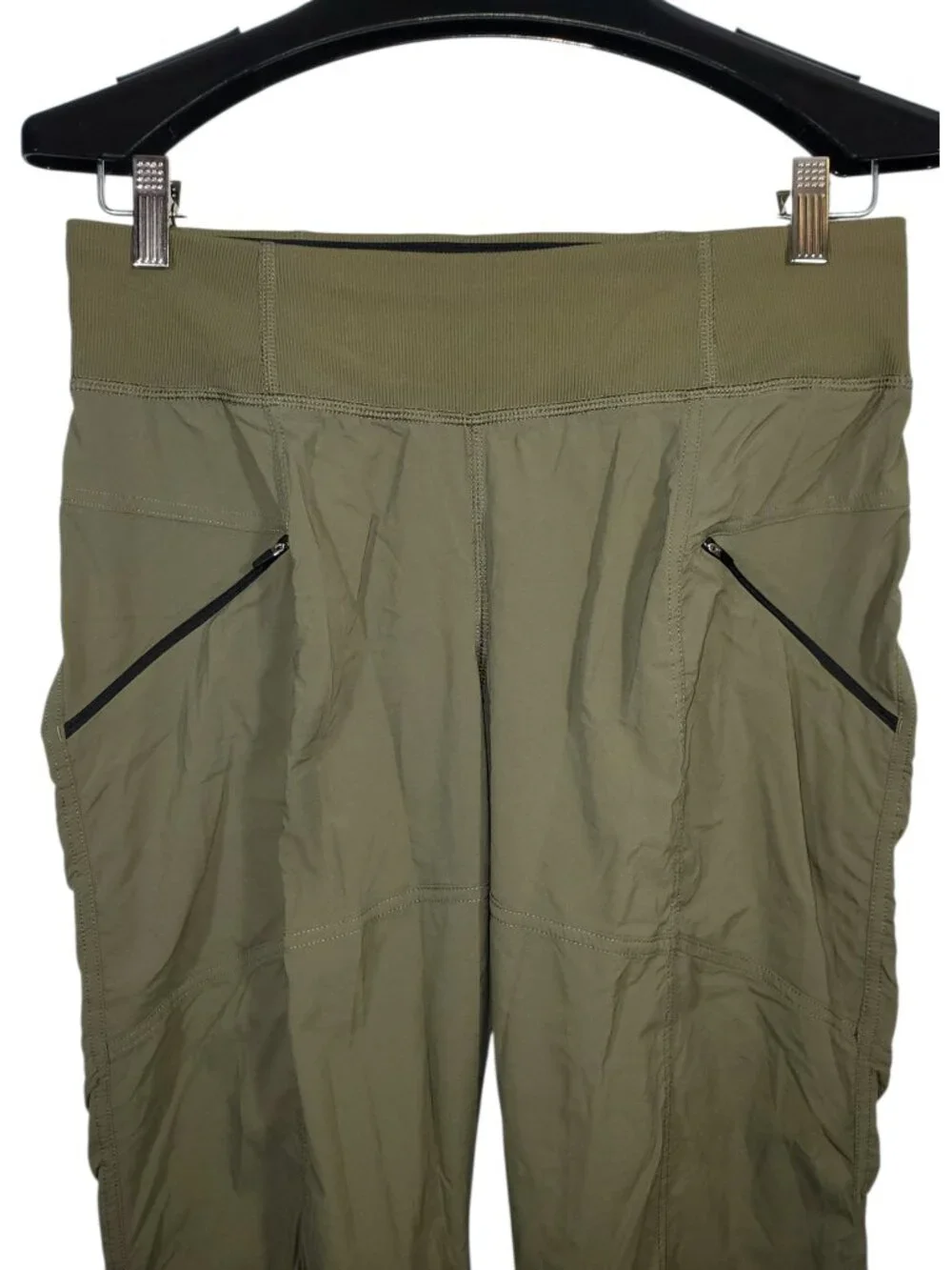 Prana Koen Pants Women's S Grape Leaf Green Nylon Pull-On Tapered Hiking Travel - Picture 3 of 11